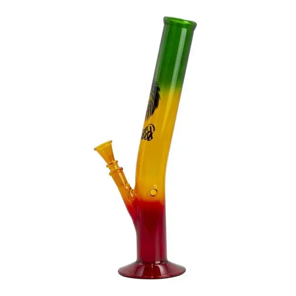 Rasta Glass Water Pipe w/ Lion Logo 13"