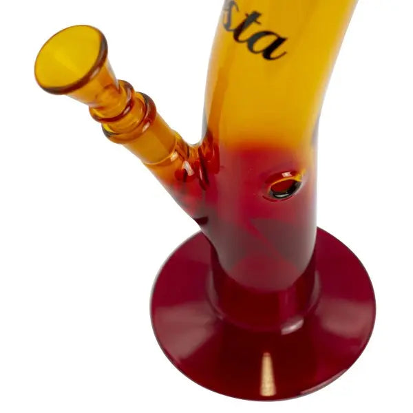 Rasta Glass Water Pipe w/ Lion Logo 13"